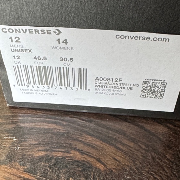 Converse Classic All Star White High-Tops with Red Accents, Men’s Size 12, NEW - Picture 13 of 13